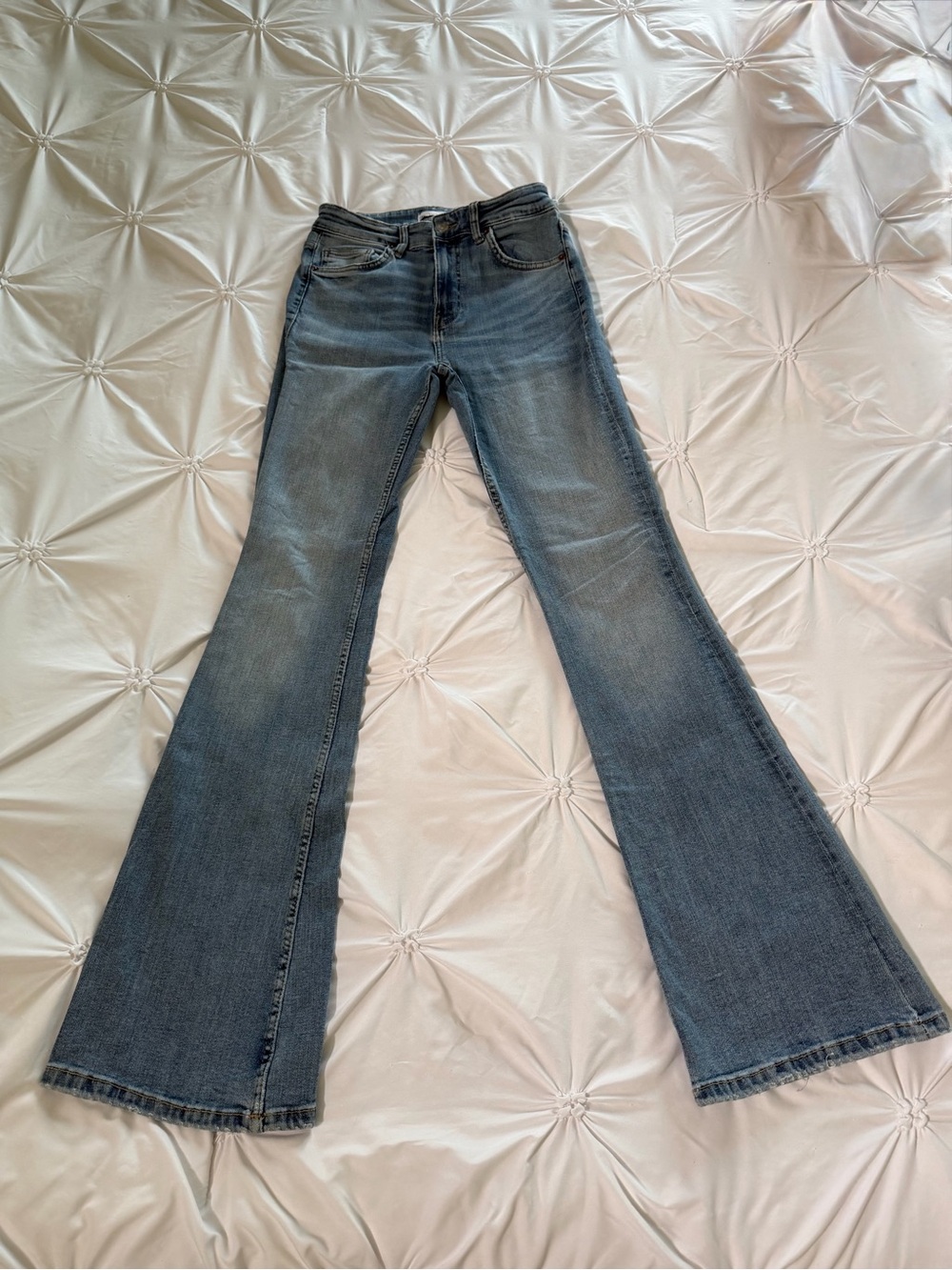 Zara Medium Wash Flare Jeans